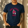 Ball State University Cardinals Arched Dad Men's Casual T-Shirt Navy