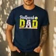 Ballpark Dad Baseball Softball Dad Of Ballers Men's Casual T-Shirt Navy