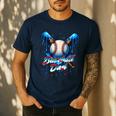 Baseball Drip Dad Father Day Birthday Group Matching Family Men's Casual T-Shirt Navy