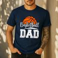 Basketball Dad Basketball Player Game Day Father's Day Men's Casual T-Shirt Navy