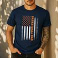 Basketball Dad USA US Flag Basketball Men Men's Casual T-Shirt Navy