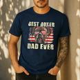 Best Boxer Dad Ever USA Flag American Dog Animal Lover Men's Casual T-Shirt Navy