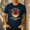 Best Buckin' Granddaddy Western Rodeo Cowboy Bucking Horse Men's Casual T-Shirt Navy