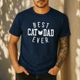 Best Cat Dad Ever For Daddy Father's Day Birthday For Men Men's Casual T-Shirt Navy