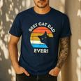 Best Cat Dad Ever Men Men's Casual T-Shirt Navy