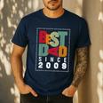 Best Dad Since 2009 Fathers Day Retro Vintage Men's Casual T-Shirt Navy