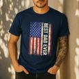 Best Dad Ever US American Flag For Father's Day Men Men's Casual T-Shirt Navy