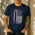 Best Dog Dad Ever American Flag For Best Father Men's Casual T-Shirt Navy