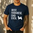 Best Havanese Dad Ever Cool Dog Owner Men's Casual T-Shirt Navy