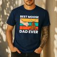 Best Moose Dad Ever Moose Men's Casual T-Shirt Navy
