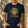 The Big Kahuna Hawaiian Tiki Dad Boss T-Shirt Men's Casual T-Shirt Navy The Big Kahuna Hawaiian Tiki Dad Boss T-Shirt Men's Casual T-Shirt Navy