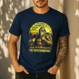 Bigfoot Outdoor Hiking Dad Joke Im Outstanding Sasquatch Men's Casual T-Shirt Navy