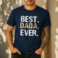 Birthday Fathers Day Christmas For Dada Dada From Granddaughter Grandson Best Dada Men's Casual T-Shirt Navy