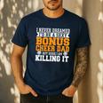 Bonus Cheer Dad Cheer Step Dad Men's Casual T-Shirt Navy
