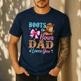 Boots Or Bows Dad Loves You Gender Reveal Daddy Men's Casual T-Shirt Navy Boots Or Bows Dad Loves You Gender Reveal Daddy Men's Casual T-Shirt Navy