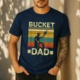 Bucket Dad Softball Dad Baseball Coach Father's Day Men's Casual T-Shirt Navy Bucket Dad Softball Dad Baseball Coach Father's Day Men's Casual T-Shirt Navy