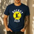 Bucket Dad Softball Dad Baseball Father's Coach Men's Casual T-Shirt Navy