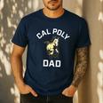 Cal Poly Mustangs Arched Dad Men's Casual T-Shirt Navy