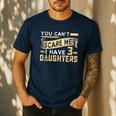 You Can't Scare Me I Have Three Daughters Retro Dad Men's Casual T-Shirt Navy You Can't Scare Me I Have Three Daughters Retro Dad Men's Casual T-Shirt Navy