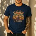 Captain Daddy Pirate Jolly Roger Flag Dad Halloween Men's Casual T-Shirt Navy