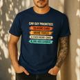 Car Guy Priorities Cars Garage Lover For Men Dad Men's Casual T-Shirt Navy
