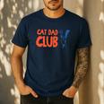 Cat Dad Club Life Is Better With Cats Father's Day 2 Sided Men's Casual T-Shirt Navy