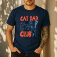 Cat Dad Club Life Is Better With Cats Cat Dad Retro Men's Casual T-Shirt Navy