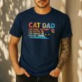 Cat Dad The Man The Myth Snack Dealer Fathers Day Men's Casual T-Shirt Navy