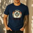 Cat Daddy Cool Ragdoll Cat Father's Day Retro Cat Dad Men's Casual T-Shirt Navy Cat Daddy Cool Ragdoll Cat Father's Day Retro Cat Dad Men's Casual T-Shirt Navy