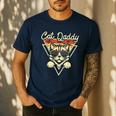 Cat Daddy Retro Sunglasses Cat Fur Dad Papa Vintage Cat Dad Men's Casual T-Shirt Navy Cat Daddy Retro Sunglasses Cat Fur Dad Papa Vintage Cat Dad Men's Casual T-Shirt Navy