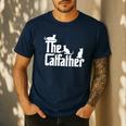 The CatFather Cat Dad T Shirt Cat Lover For Men Premium Tri-Blend Men's Casual T-Shirt Navy The CatFather Cat Dad T Shirt Cat Lover For Men Premium Tri-Blend Men's Casual T-Shirt Navy