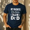 Cheer Dad My Favorite Cheerleader Calls Me Dad Men's Casual T-Shirt Navy