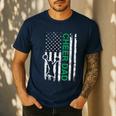 Cheer Dad Flag Green Cheerleading Men's Casual T-Shirt Navy