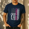 Cheer Dad Flag Pink Cheerleading Men's Casual T-Shirt Navy