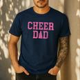 Cheer Dad Vintage Retro Cheerleading Pink Men's Casual T-Shirt Navy