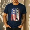 Cheerleader Dad Cheer Dad American US Flag Father Team Men's Casual T-Shirt Navy