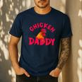 Chicken Dad Rooster Daddy Farmer Men's Casual T-Shirt Navy