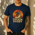 Chicken Daddy Vintage Chicken Dad Farmer Poultry Farmer Men's Casual T-Shirt Navy