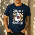 Chicken Daddy Vintage Poultry Farmer Fathers Day Men's Casual T-Shirt Navy
