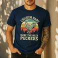 Chicken Dads Have The Best Peckers Vintage Apparel Men's Casual T-Shirt Navy