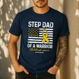 Childhood Cancer Survivor Support Step Dad Of A Warrior Men's Casual T-Shirt Navy