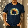 Chinchilla Dad Father's Day Chinchilla Lover Dad Daddy Men's Casual T-Shirt Navy