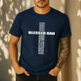 Christian Blessed Dad Cross Father's Day Best Dad Men's Casual T-Shirt Navy Christian Blessed Dad Cross Father's Day Best Dad Men's Casual T-Shirt Navy