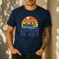 Comin In Hot Pontoon Boat Boating Lake For Dad Small Men's Casual T-Shirt Navy