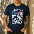 Cool I Get My Daddy Back Today Military Child Small Men's Casual T-Shirt Navy