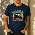 This Is How A Cool Grandpa Rolls Vintage Golf Dad Grandpa Men's Casual T-Shirt Navy