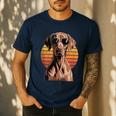 Cool Retro Vizsla Dog Mom Dad Vintage Pet Lovers Men's Casual T-Shirt Navy