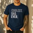 Coolest Dad Ever For Greatest Number 1 Dad Best Father Men's Casual T-Shirt Navy