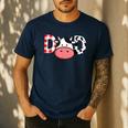 Cow Mom Or Dad Birthday Farm Birthday Party Men's Casual T-Shirt Navy