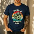 Have A Crappie Day Retro Fishing Sarcastic Dad Men's Casual T-Shirt Navy